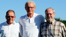 Freue sich auf den 23. Juli: TSV-Chef Reinhold Münzenberger, Europameister Hans-Peter Briegel, Lotto-Elf-Organisator Jupp Ganser.