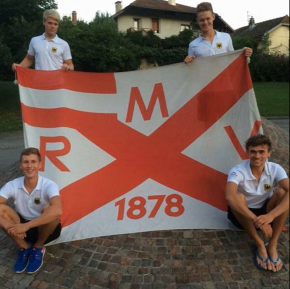 Vier für Mainz: Jason Osborne, Philipp Grebner, Moritz Moos und Claas Mertens machen dem MRV bei der WM in Aiguebelette alle Ehre.