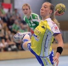 SG-Rückraumschützin Carina Koepcke kam mit ihren acht Feldtoren auf ein Tor mehr als Beyeröhdes Topschützin Sandy Münch.