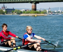 Am Mainzer Winterhafen ein perfektes Team, in Köln Konkurrenten: Moritz Moos (links) und Jason Osborne.
