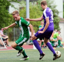 Dennis Ritz (l.) ist nach zwei Wochen verletzungsbedingter Pause wieder im Training. Möglicherweise reicht es gegen Wormatia Worms II bereits zur Rückkehr ins Team.
