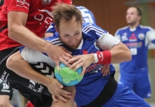 Erfolgreichster Schütze aus dem Feld war beim Heimdebüt des TV Nieder-Olm Linksaußen Dennis Stauder mit vier Treffern. 