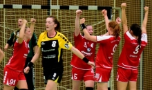 Es ist vollbracht: Die FSG Mainz 05/Budenheim (v.l. Torfrau Helen Trodler, Katarzyna Skoczynska, Janka Bauer, Tamara Heinzelmann und Maxine Schmohl) haben die dritte Runde des DHB-Pokals erreicht...