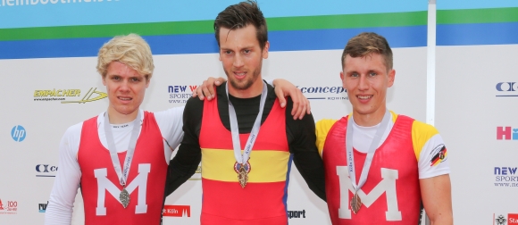 Aus drei mach zwei (von links): Jason Osborne, Lars Hartig und Moritz Moos kämpfen um die Plätze im olympischen Doppel-Zweier. Die Wedau-Regatta wird dabei zum nächsten Gradmesser.