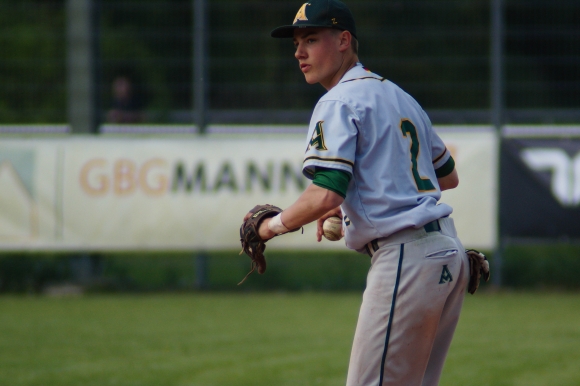 Lucas Dickman steht vor keiner einfachen Aufgabe: Der 17-Jährige A's-Neuzugang wird in Heidenheim pitchen müssen.
