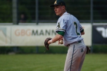 Lucas Dickman steht vor keiner einfachen Aufgabe: Der 17-Jährige A's-Neuzugang wird in Heidenheim pitchen müssen.