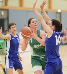 Freie Würfe genommen, sauber getroffen: Alexandra Dünnes gelangen beim DJK-Sieg in Trier 20 Punkte.