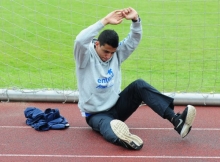Onur Karasu nimmt die Hallensaison wie alle Mehrkämpfer des USC Mainz nur als Abwechslung zum Training mit. In Sindelfingen brachte ihm dies den dritten Platz über 60 Meter Hürden ein.
