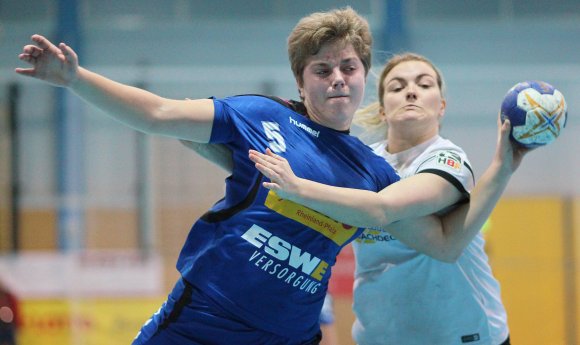 Kim Quetsch hat sich im Zweitligateam der SG Bretzenheim mehr und mehr Einsatzzeiten erarbeitet. Die Linkshänderin wird auch gegen die Vulkan-Ladies Koblenz/Weibern gefragt sein.