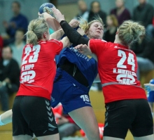 Durchsetzungsvermögen bewies vor allem Larissa Platen, sobald sich, anders als in dieser Szene, ein Laufweg durch die Union-Defensive auftat.