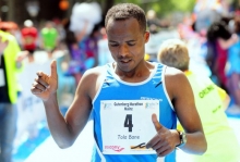 Dreimal hat Tola Bane den Gutenberg-Marathon gewonnen. Ein vierter Sieg wird zumindest in diesem Jahr nicht hinzukommen.