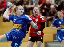 Die beiden entscheidenden Treffer zum 27:25-Auswärtssieg der SG TSG/DJK Bretzenheim setzte Katharina Mack nach Ballgewinnen der offensiv agierenden Abwehr.