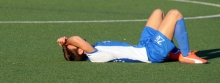 Imanol Chiappa Gutierrez ging am Ende der Hinrundenpartie gegen den ASV Fußgönheim in die Horizontale: Die Gäste hatten in der Nachspielzeit seinen Führungstreffer ausgeglichenn.