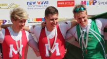 Drei Musketiere (von links): Jason Osborne, Moritz Moos und Konstantin Steinhübel lieferten in Köln eine herausragende Leistung ab. Jetzt soll für das Trio auch der Olympiatraum wahr werden.