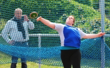 Kam nahe an ihre Bestweite heran: Aline Hessel vom TSV Schott warf den Diskus auf 42,03 Meter.