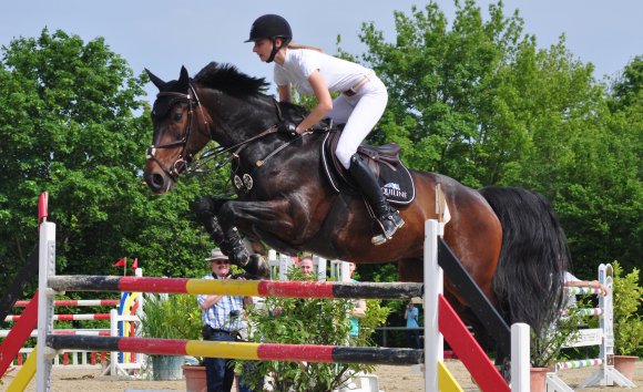 Friederike Hartung (RSV Rheinhessen-Mitte) kam In der höchsten Leistungsklasse, dem M*-Springen, auf den Bronzeplatz und sicherte sich auf Nightlife zudem die Goldemedaille beim anlässlich des Jubiläumsjahres der Region ausgeschriebenen Championat von Rheinhessen.