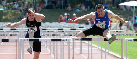 Hat über 110 Meter Hürden der Männer als einziger gemeldet: Andreas Niedenbrück vom USC Mainz (r.).