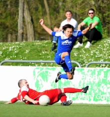 Jo Inoue will höher hinaus: Der Gonsenheimer Linksverteidiger hat dieser Tage beim SV Waldhof Mannheim vorgespielt.