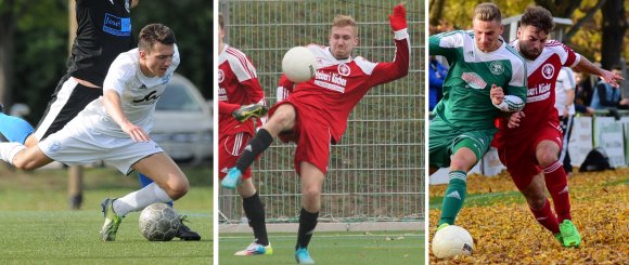 Drei aus der Gonsenheimer Talentschmiede für die TSG Bretzenheim 46: Lukas Harden, Sebastian Popp und Antonio Quint Vila (v. l.) spielten zu A-Jugendzeiten beim SVG in einem Team und kommen nun beim Landesligisten zusammen.