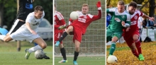 Drei aus der Gonsenheimer Talentschmiede für die TSG Bretzenheim 46: Lukas Harden, Sebastian Popp und Antonio Quint Vila (v. l.) spielten zu A-Jugendzeiten beim SVG in einem Team und kommen nun beim Landesligisten zusammen.