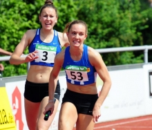 Marie Harzer (v.) rennt am Wochenende in Mannheim um ihre WM-Chance. Lea Kahlert (l.) will in Heilbronn erneut Süddeutsche U-18-Meisterin über 200 Meter werden.