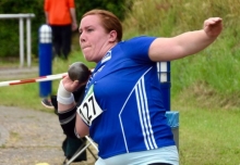 Stieß die Kugel im letzten Versuch auf den Bronzeplatz: Aline Hessel bescherte dem TSV Schott bei den Süddeutschen Meisterschaften eine Medaille.