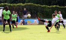 Da sah es so aus, als sollte die TSG Bretzenheim 46 die Chance auf die Finalteilnahme beim SVW-Cup wahren: Tim Köberich erzielt per Seitfallzieher den Führungstreffer des Landesligsten gegen die SpVgg Ingelheim. Die allerdings glich in der Schlussphase überraschend noch aus.