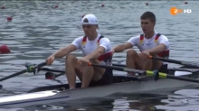 Jason Osborne (l.) und Moritz Moos beendeten ihr Olympiadebüt auf dem neunten Rang. Ob und wie es mit den beiden weitergeht, ist offen.