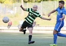 Nick Murana (l., gegen Salvatore Utro) gelang mit dem FV Budenheim der zweite Saisonsieg und hatte etwas länger Zeit, ihn zu genießen - eine Viertelstunde vor Schluss sah er die Gelb-Rote Karte.