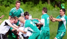 Die gute Form  des Saisonfinales, als es viel zu jubeln gab, wie hier beim Sieg beim SV Klein-Winternheim, setzte die SpVgg Ingelheim II nahtlos beim Aufstiegsspiel beim SV Armstadt fort.