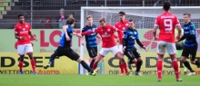 Der FSV Frankfurt biss sich vor zwei Wochen an der Mainzer Defensive (v.l. Charmaine Häusl, Matti Steinmann, Maximilian Rossmann) die Zähne aus. So soll es am Sonntag auch den Sportfreunden Lotte gehen.