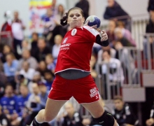 Anastasia Antonewitch hatte einen aktiven Partie im FSG-Angriff, in einer nicht sehr aktionsfreudigen Mainzer Mannschaft, und kam auf acht Treffer.