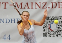 Spielt viele Matches und wird immer besser: Livia Kraus vom TSC Mainz. Das gilt auch fürs Doppelspiel. Zusammen mit ihrer Schwester Sarah zeigte die 15-Jährige eine starke Leistung.