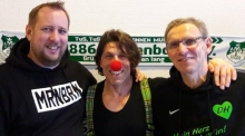 Die Fassenacht ist vorbei. In Marienborn aber geht der Spaß für (v.l.) Abteilungsleiter Tassilo Schadwinkel, Trainer Kayhan Cakici und den Vorsitzenden Dietmar Hofmann weiter.