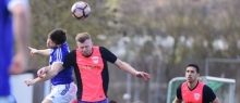 Krystian Borowski (M.) erzielte für seinen neuen Klub das erste Pflichtspieltor in diesem Jahr...