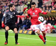 Allzu viele Angriffe, die in Torchancen münden, werden die 05er (r. Karim Onisiwo) in München nicht haben. Die wenigen müssen sie nutzen.