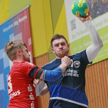 Tatsächlich vollständig kann der TV Nieder-Olm (im Bild: Fabian Medler) das Rheinhessenderby gegen die TG Osthofen bestreiten. Ob ein Sieg gegen den Vorletzten noch etwas bringt für den Klassenverbleib ist zwar fraglich, doch das soll nicht der Maßstab sein.