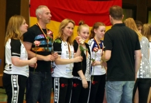 Mit der B-Jugend erreichte Agnes von Römer (Mitte) im vergangenen Jahr das Final Four um die Deutsche Meisterschaft, das in der heimischen Waldsporthalle ausgetragen wurde. Die Budenheimerinnen wurden für den dritten Platz geehrt.
