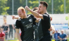 Marco Streker (r.) traf am Sonntag dreimal, Jonathan Trost (l.) erzielte einen Treffer. Beide spielen auch nächste Saison für die Fortuna.