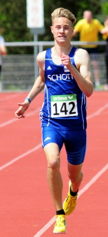 Bei der U-20-DM will Marc Schmied mit der 4x400-Meter-Staffel des TSV Schott vorne mitlaufen.
