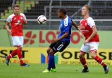 Breite Brust: Maurice Neubauer (r.) erzielte beim Sieg der U23 in Worms den ersten Treffer.