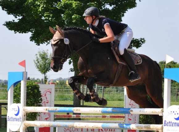 Lena Horn hatte beim Bretzenheimer Sprintgurnier neben La Paz H noch zwei weitere Pferde im Wettbewerb, mit allen drei kam sie auf die vorderen Plätze.