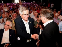 Im Juni vorigen Jahres musste Jürgen Doetz (M.) dem siegreichen Johannes Kaluza gratulieren. Jetzt will er dessen Nachfolge antreten.