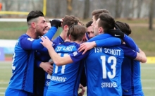 Vielfacher Jubel: Im ersten Punktspiel nach der Winterpause erzielte der TSV Schott Mainz gleich vier Tore und distanzierte den Tabellenletzten Hessen Kassel.