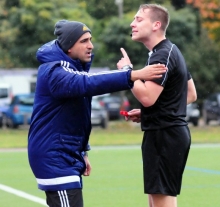 Ein bisschen dünnhäutig reagierte Schiedsrichter Fabian Knoll gegenüber Trainer Babak Keyhanfar im Hinrundenspiel gegen den FV Engers. Die Niederlage des SV Gonsenheim hatte er aber nicht zu verantworten. 