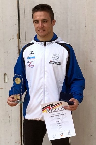 Zum dritten Mal im DM-Finale, zum ersten Mal Sieger: Niklas Dorn ist Deutscher Meister im Leichtgewicht.