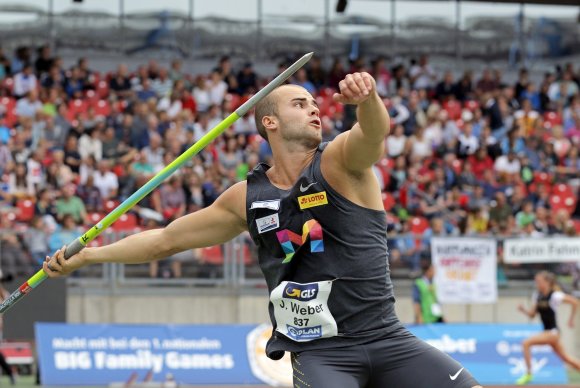 Julian Weber ist wieder da: 84,62 Meter waren für den USC-Speerwerfer in Nürnberg ein starkes Ergebnis.