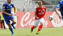 Die vordere Mittelfeldreihe (Justin Petermann) fand kaum einmal zu einem Anspiel in den Strafraum, das eine Abschlusschance und damit Torgefahr erzeugte. Es ist aktuell das große Manko im Spiel der Regionalligamannschaft der 05er.