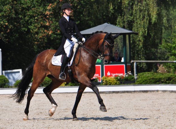 Julia Runkel hat mit Sonnenreiter im Sommer ihr kleines Formtief überwunden und darf sich nach einigen Platzierungen bei S-Prüfungen über die erneute Berufung in den Landeskader freuen.