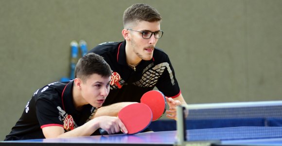 Diese Wand hält allem stand: Benas Skirmantas und Luka Mladenovic tragen zur Mainzer Doppel-Stärke bei.